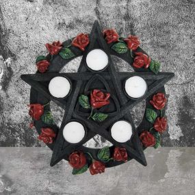 Pentagram Rose Tealight Holder 29.5cm