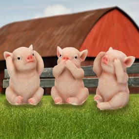 Three Wise Pigs 9.5cm