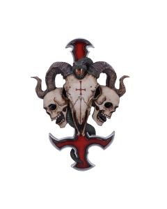 Devils Cross Wall Plaque (JR) 30.5cm Animal Skulls Gothique