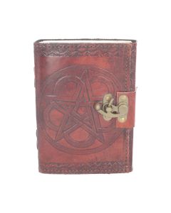Pentagram Leather Embossed Journal & Lock Witchcraft & Wiccan Gifts Under £100