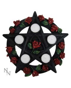 Pentagram Rose Tealight Holder 29.5cm Witchcraft & Wiccan Roll Back Offer