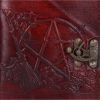 Pentagram Leather Emboss Journal+Lock(SIW) Witchcraft & Wiccan De retour en stock