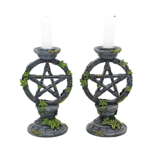 Wiccan Pentagram Candlesticks 15cm (Set of 2) Witchcraft & Wiccan Witchcraft and Wiccan Product Guide