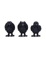Three Wise Ravens 8.7cm Ravens Statues Small (Under 15cm)